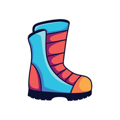 Cartoon style vector illustration of snowboard boot isolated on white