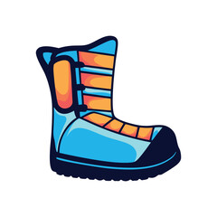 Cartoon style vector illustration of trekking boot isolated on white