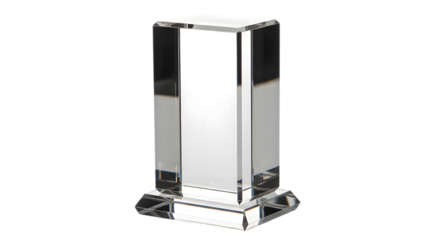 clear glass award on white