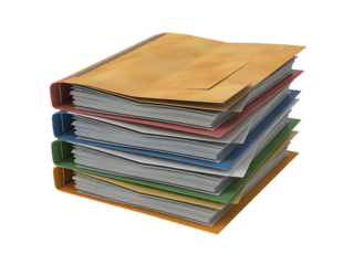 Document Folder Set Isolated on Transparent Background