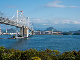 Seto Ohashi bridge seen from the viewpoint on Yoshima Island - Sakaide, Japan