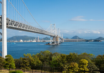 Seto Ohashi bridge seen from the viewpoint on Yoshima Island - Sakaide, Japan