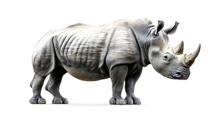 Fototapeta premium Rhino wild animal isolated on white background