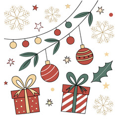 Christmas Holiday Vector Background Illustration