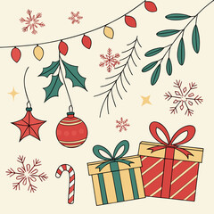 Christmas Holiday Vector Background Illustration