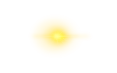 Vibrant yellow light streak effect with circular sun glare element