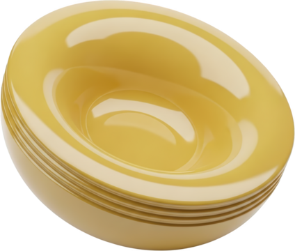 A smooth glossy concentric abstract yellow form with a liquid like interior rendered with soft lighting and a dark background modern design studio shot texture clean shape