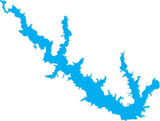  Lake Sam Rayburn Reservoir Map Shape in Texas