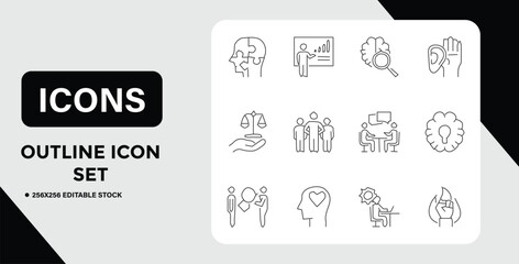 set of business cards with business icons