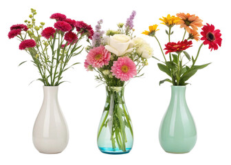 flower vases isolated on perfect background
