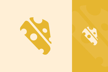 Minimalist Modern Cheese Logo Design &ndash; Simple Creative Dairy Icon Vector