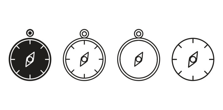Compass simple icon set, Compass symbol set. Wind rose icon,
Compass Navigation Icon – Adventure & Travel Vector Design