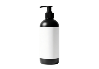 Black and white soap container on a clean white background.