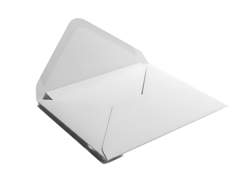 An open white envelope resting on a plain surface, revealing its interior.
A white envelope laid open on a simple, unadorned surface.