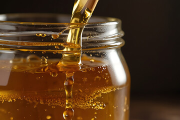 honey in a glass jar