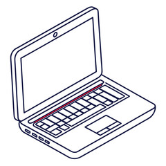 Isometric laptop illustration with a clean and modern design isolated on