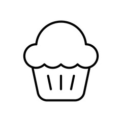 Cupcake icons in black and white representing dessert, bakery, and sweet treats