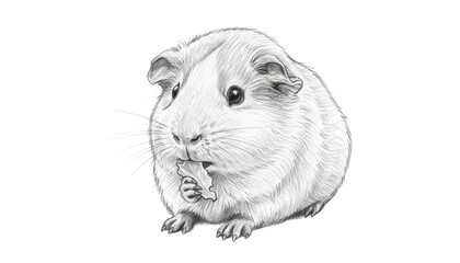 Cute Guinea Pig Eating Lettuce