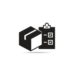 box and check list clipboard icon vector illustration