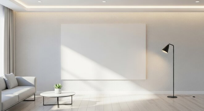 Minimalist interior design showcasing a blank canvas for creative customization and modern living