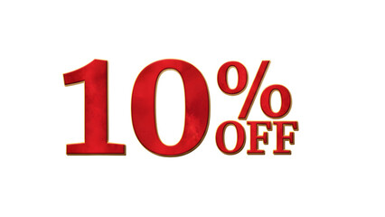 10 Percent Off Discount Label on Transparent Background for Sales and Marketing Promotion