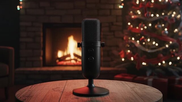 Christmas Podcast Mic Zoom Looping HD Set 14 of 20