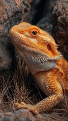 Obraz premium Vertical bearded dragon lizard