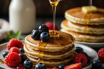 pancakes with berries