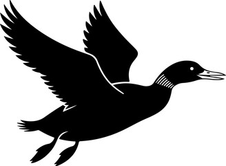 Duck loon silhouette vector illustration