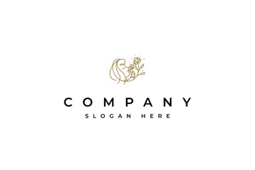 Fototapeta premium beauty women logo with flower floral creative unique concept luxury premium vector