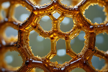 Honeycomb with Fresh Golden Honey