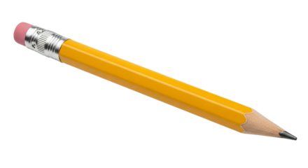 Pencil with yellow barrel and pink eraser