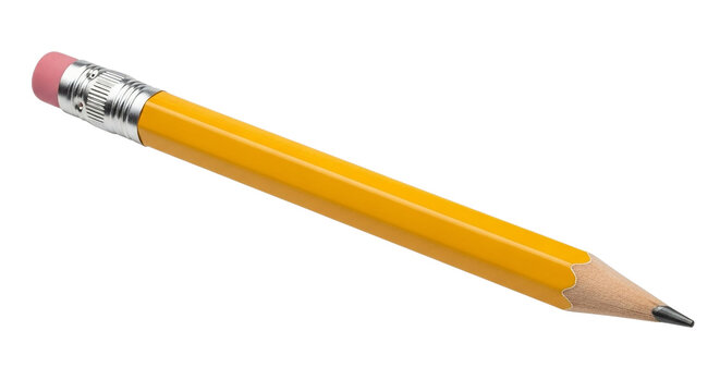Pencil with yellow barrel and pink eraser