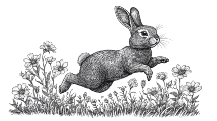 Easter bunny joyful rabbit with cheerful expressive pose and soft detailed fur texture clearly illustrated in bright festive style isolated on white background