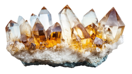 Crystal geological rock piece with sharp natural facets and detailed translucent mineral texture clearly displayed in high-clarity view isolated on white background