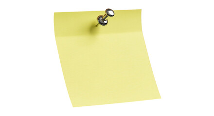 Sticky note with thumbtack on black background