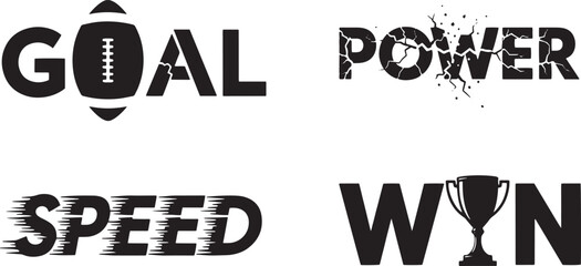 Goal concept with football imagery expressing sports achievement and success motivation