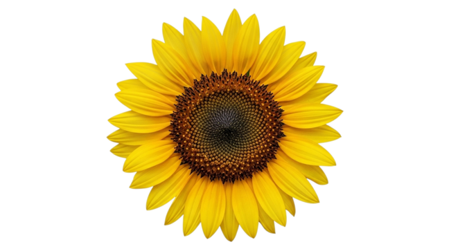 Sunflower isolated on black background