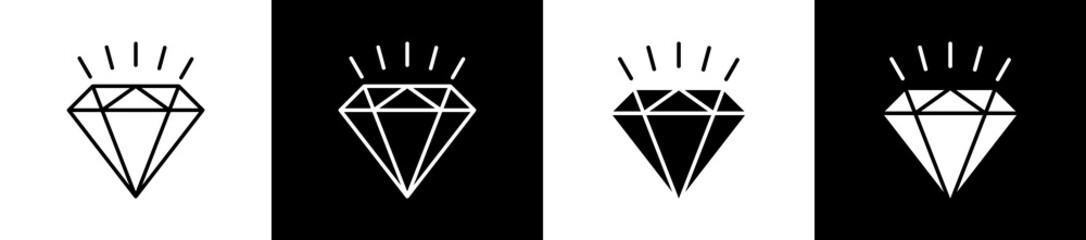 Value icon set in line and glyph style on black and white background