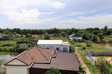 Naklejka premium siem reap city cambodia countryside daytime