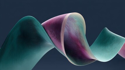 Modern abstract digital prism with pulsating teal and violet lines on deep navy background creating a sleek and futuristic atmosphere