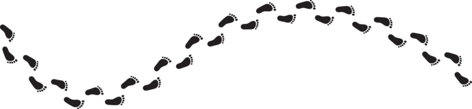 Human footprints icon set. human footstep sign. Foot imprint icon collection. representing walking symbol