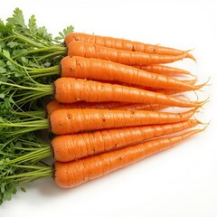 Fresh Organic Carrots, Isolated on White Background, Food Photography, Natural Ingredients, Healthy Lifestyle