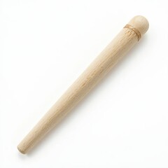 Wooden Rolling Pin, Kitchen, Photography, Minimalistic, Isolated on White, Close-Up, Culinary Tool