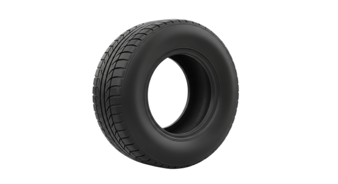 Tire on black background