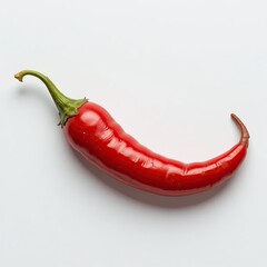 Vibrant Red Chili Pepper Close-Up Photography on White Background