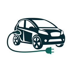 Electric Car Icon, Green Energy Vehicle Symbol Vector Icon Set of Various Transportation Vehicles