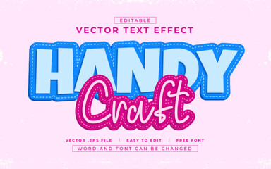 Hand Craft editable text effect style