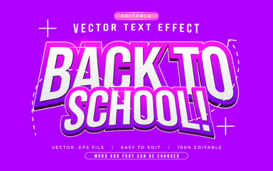 Back to School editable text effect style