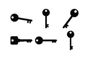 Key Silhouette Vector Icon Collection